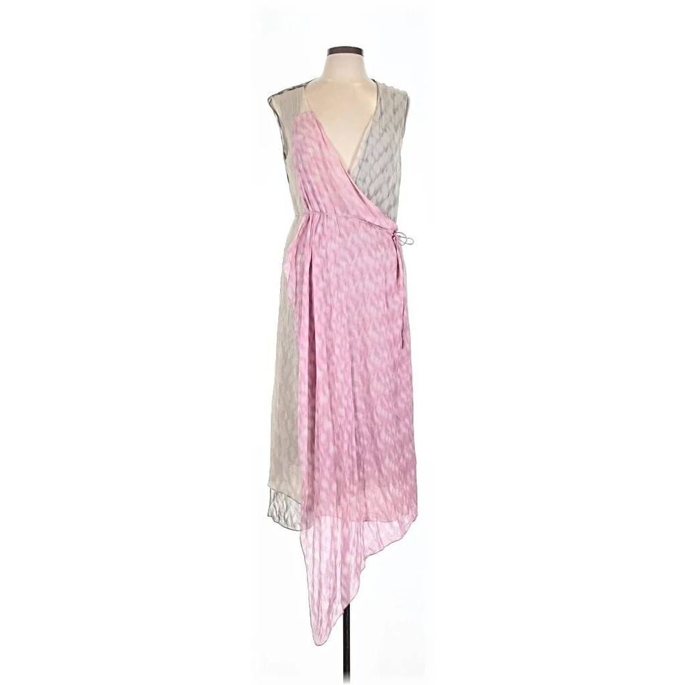Anthropologie Asymmetrical Hem Gauze Fairy Wrap Dress Sz. 8 - Picture 2 of 6